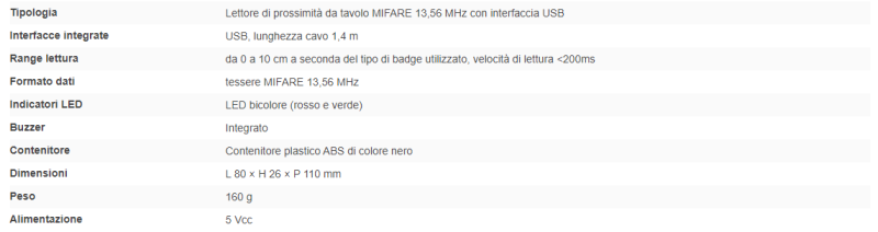 ELMO RDESKMF MIFARE 13.56 MHz desktop proximity reader