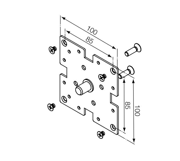 NICE 692.24.00 Supporto 100x100 Kit supporti Era MH taglia M diametro 45 mm