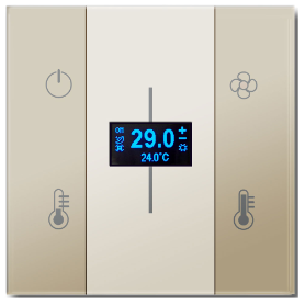 BLUMOTIX BX-F-QQCVT QUBIK VERTICAL Cover glass thermostat 8 buttons 8