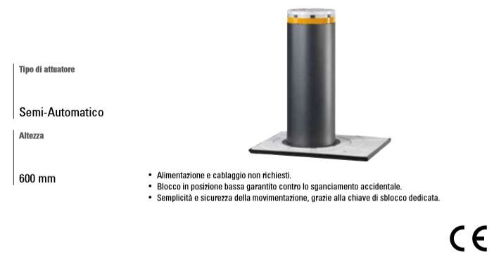 FAAC 116509 Dissuasore a Scomparsa J200 SA H600 INOX SATINATO