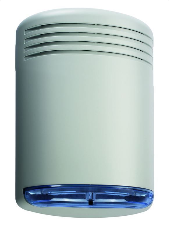 VENITEM 23.24.45 Sirena MINI HOLA AL piezo auto alimentata 12V alta sonorità  in Abs bianco opaco/azzurro + lampeggiante led