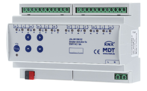 MDT JAL-0810M.02 KNX 8-fold blind actuator with travel time measurement