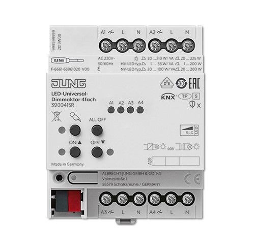 JUNG 390041SR KNX universal dimmer actuator - 4 x 225W