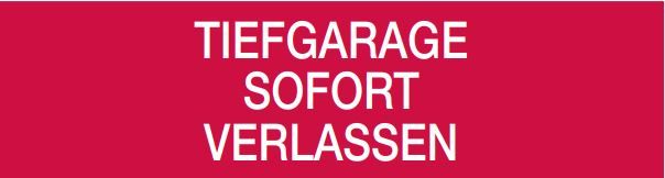 COOPER CSA FIRE CSA08675 50XX SERIES WORDING “TIEFGARAGE SOFORT VERLASSEN”