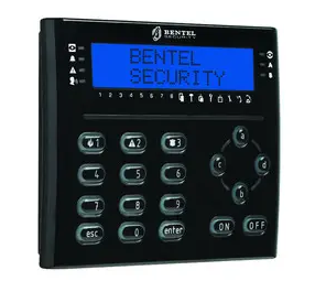 BENTEL ABSOLUTA T-BLACK Black LCD keyboard with proximity reader and 3 programmable I/O terminals