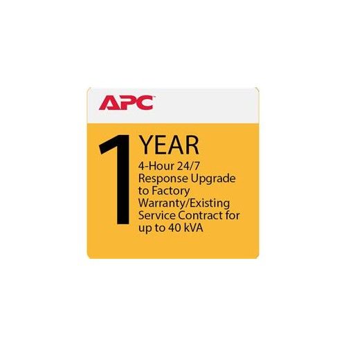 APC UPS WUPG4HR-UG-01  Year Upgrade Contract/Warranty for service in 4 hours 7x24 for UPS up to 40 kva