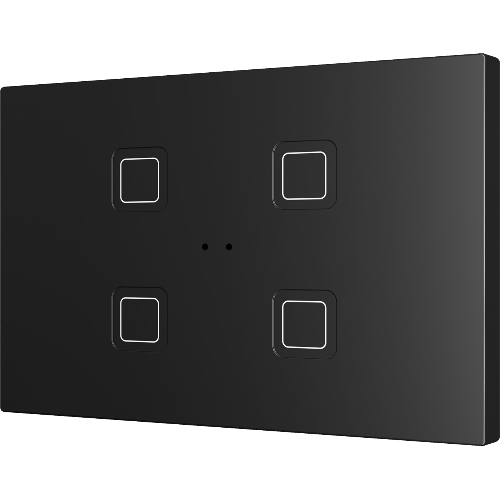 ZENNIO ZVITXLX4A TECLA XL backlit 4-button capacitive touch switch, black