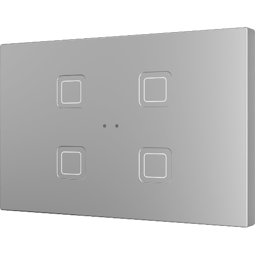 ZENNIO ZVITXLX4S TECLA XL backlit 4-key capacitive touch switch, silver