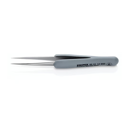 KNIPEX 92 21 12 ESD ESD stainless steel rubber tweezer