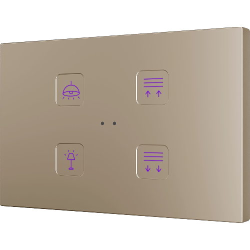 ZENNIO ZVITXLX4 TECLA XL backlit 4-key capacitive touch switch, custom
