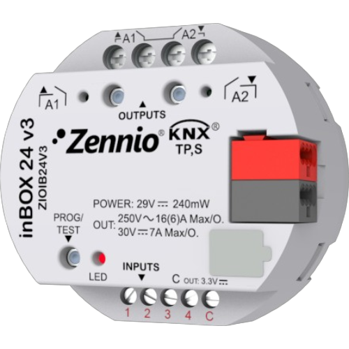 ZENNIO ZIOIB24V3 inBOX24-2OUT,16A/4IN,inc.