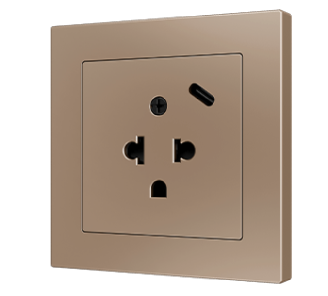 ZENNIO ZS55CEUA1USC ZS55. Euro-American socket cover with USB C 55x55