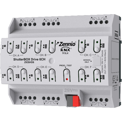 ZENNIO ZIOSHD6 ShutterBox Drive 6CH. 6-channel shutter actuator w