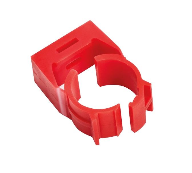 ELKRON FIRE 80SF5210123 AATPD25R Staffa di supporto per tubo da 25 mm, di colore rosso