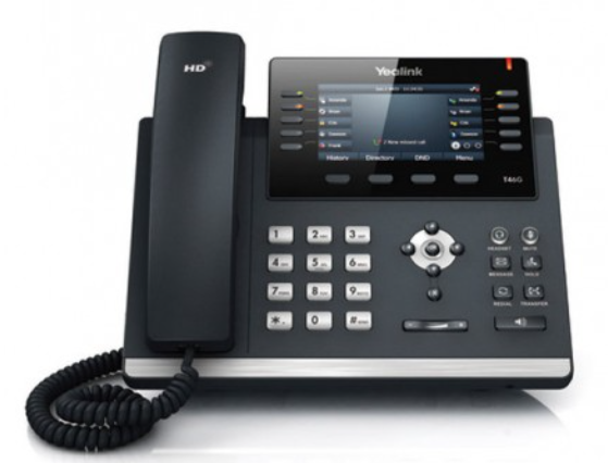 YLK-TI-SIP-T46S (off) Yealink T46S Ultra-elegant IP Phone: 16 SIP accounts, 2 Gigabit PoE ports, 10 BLF keys, color display