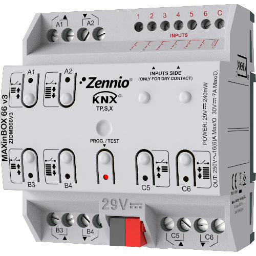 ZENNIO ZIOMB66V3 MAXinBOX66 v3 KNX 6OUT,16A/6IN