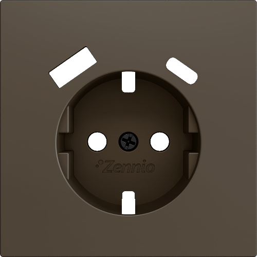 ZENNIO ZS70CSC2USM ZS70. Schuko socket cover with USB C and A - Mocha