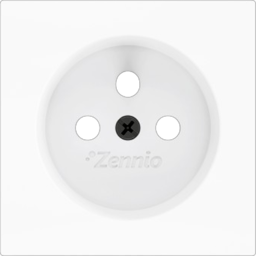 ZENNIO ZS70CTFSMW ZS70. Cover for French socket with screws 70x70 mm