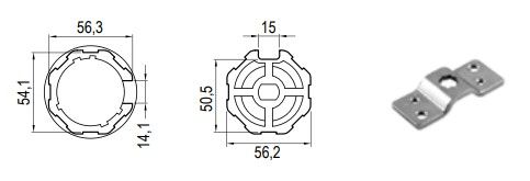 GIBIDI AJWSE0047 Corona Ogiva Ø 70 mm (per tenda da sole) MOTORI Ø 45