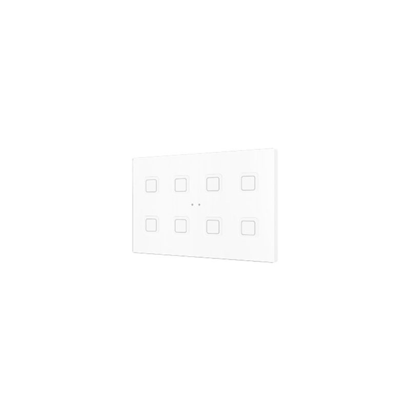 ZENNIO ZVITXLX8W TECLA XL 8-key backlit capacitive touch switch, white