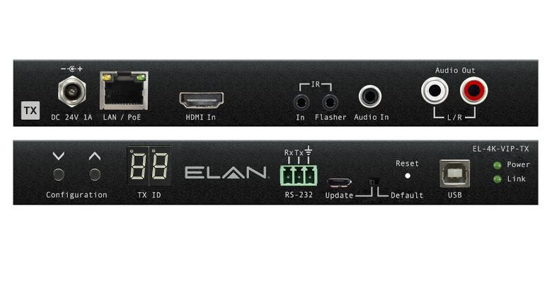 EL-4K-VIP-TX A/V Over IP ELAN 4K Video Over IP Transmitter with Audio Breakout