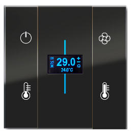 BLUMOTIX BX-F-QQBVT QUBIK VERTICAL Cover glass thermostat 8 buttons 8
