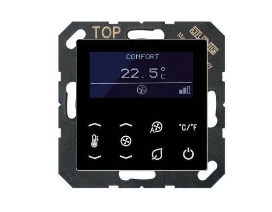 JUNG TRDA5248SW Room thermostat for KNX fan coil - black