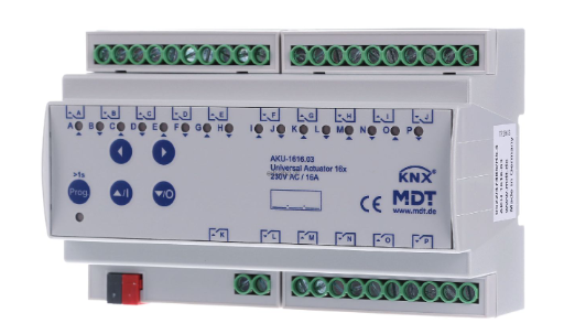 MDT AKU-1616.03 Attuatore universale per otturatore o tendina parasole 16 volte per automazione domestica