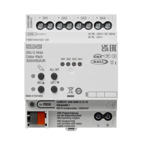 JUNG 300041SDA2R Attuatore KNX DALI-2 colore, 4 canali, sicuro