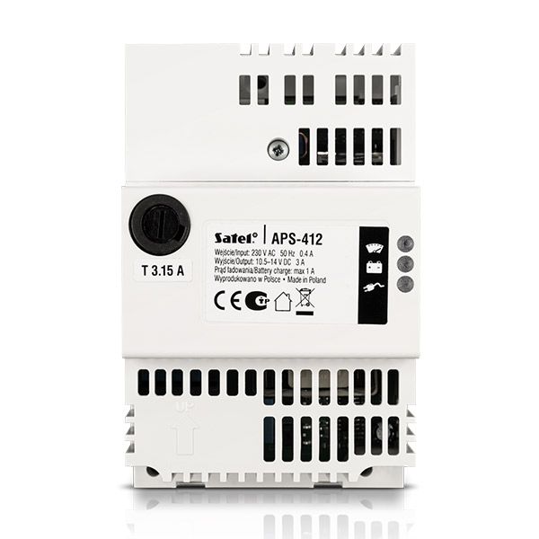 SATEL APS-412 Backup switching power supply 12 V DC / 4 A (3 A + 1 A)