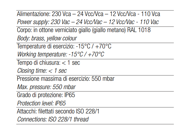 TECNOCONTROL VR425/12 Elettrovalvola riarmo manuale 12Vcc NC 2 pollici + sensore magnetico 