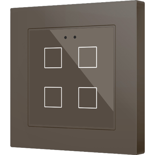 ZENNIO ZVIFR55X4M Flat RGB 55 X4. Glass capacitive push button - Mocha