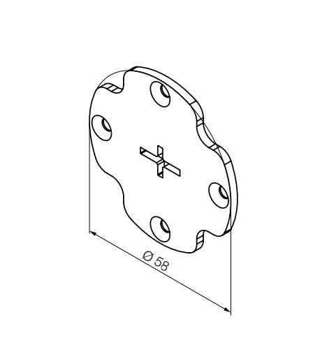 NICE 1025.01.00 Adattatore universale bianco compatibile con supporti Rollease della serie R16 (interasse 48 mm)