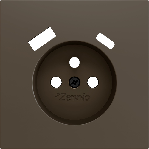 ZENNIO ZS70CF2USM ZS70. French socket cover with USB C and A - Mocha