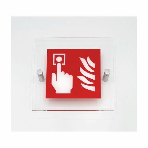 ARITECH FIRE BI_PLEXIGLASS Red plastic warning sign for lawyers