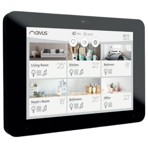 KNX-IQ08-TPS “DIVUS KNX-IQ08-TPS BLACK - on wall 