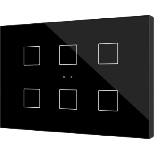 ZENNIO ZVIFXLX6A Flat XL X6. Pulsante capacitivo - 6 tasti - Nero
