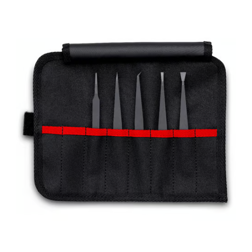 KNIPEX 92 00 05 ESD Sint ESD resin tweezer set, 5 pcs