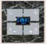 BLUMOTIX BX-F-QBMT QUBIK MARBLE Cover glass thermostat 80X80mm Black