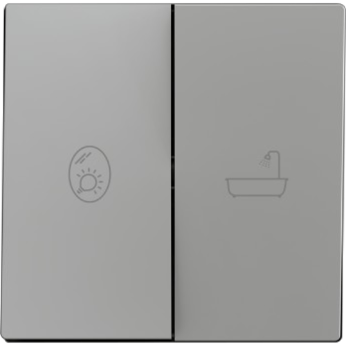 ZENNIO 830004406 ZS55. Double switch cover 55x55 mm - Silver - Cust