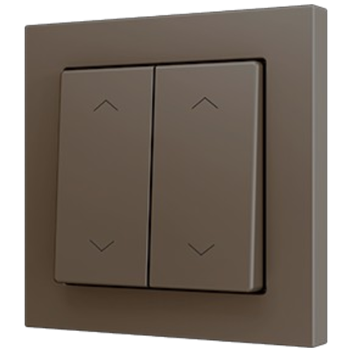 ZENNIO 830004403 ZS55. Double switch cover 55x55 mm - Mocha - Custo