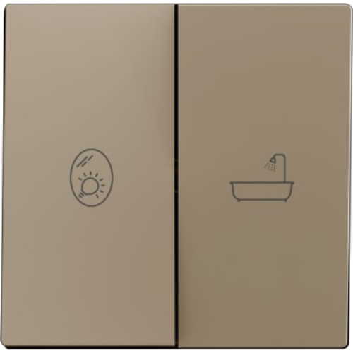 ZENNIO 830004404 ZS55. Double switch cover 55x55 mm - Champagne - C