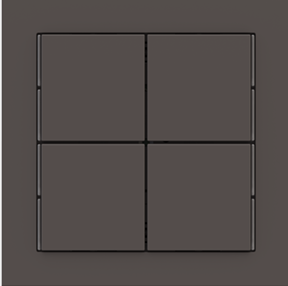 EKINEX EK-T4Q-FCC Kit of 4 Linea 71 square buttons (30X30) Fenix ​​NTM cocoa orinoco colour