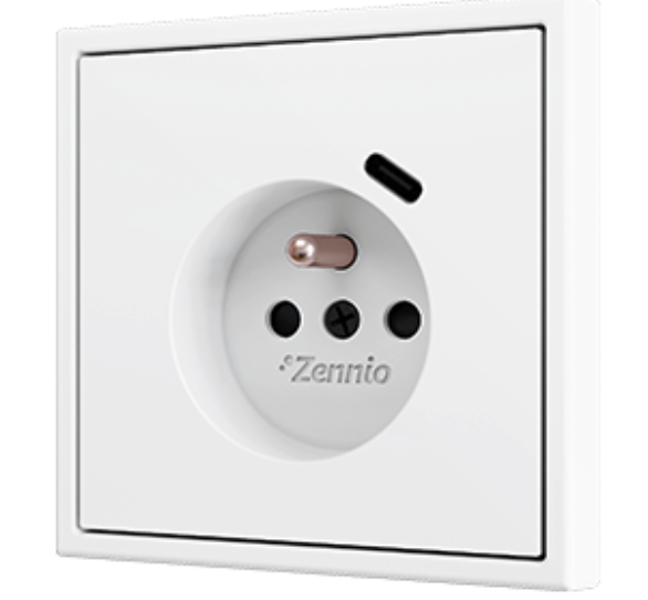ZENNIO ZS70CF1USMW ZS70. French socket cover with USB C 70x70 mm - Ma