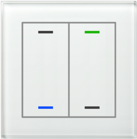 MDT BE-GTL2TW.01 BE-GTL2TW.01: glass button II Lite 2 times, RGBW, white