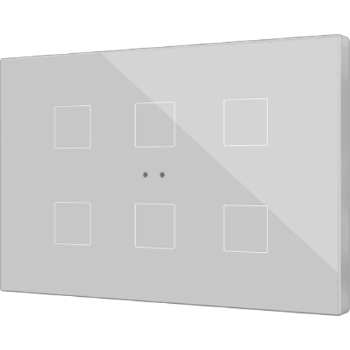 ZENNIO ZVIFXLX6S Flat XL X6. Pulsante capacitivo - 6 tasti - Argento