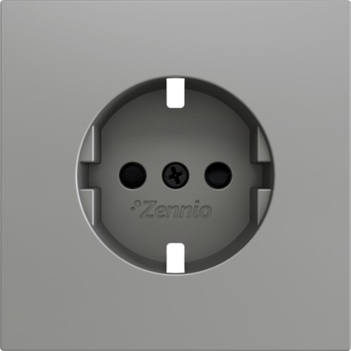 ZENNIO ZS55CSCSS ZS55. Schuko screwless socket cover 55x55 mm - Sil