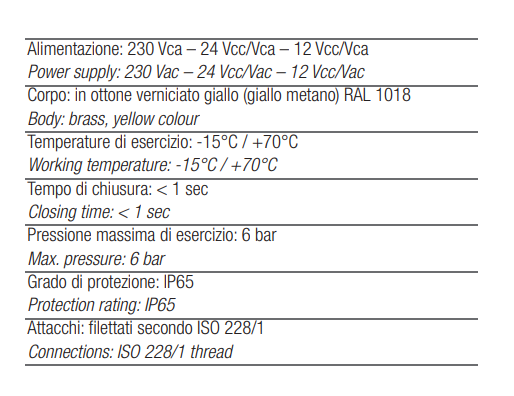 TECNOCONTROL VR929 Manual reset solenoid valve 230Vac NO 1/2 inch 6 bar