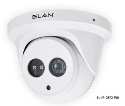 EL-IP-OTF2-WH Telecamere IP ELAN Sorveglianza IP Telecamera torretta da esterno con obiettivo fisso da 2 MP con IR (Bianco)