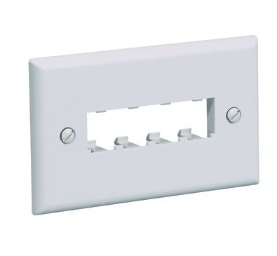 PANDUIT CFPH4AW Faceplate- 4 Port- Single Gang- Horizonal- Arctic White